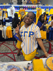SGRho White Pinstripe Baseball Jersey