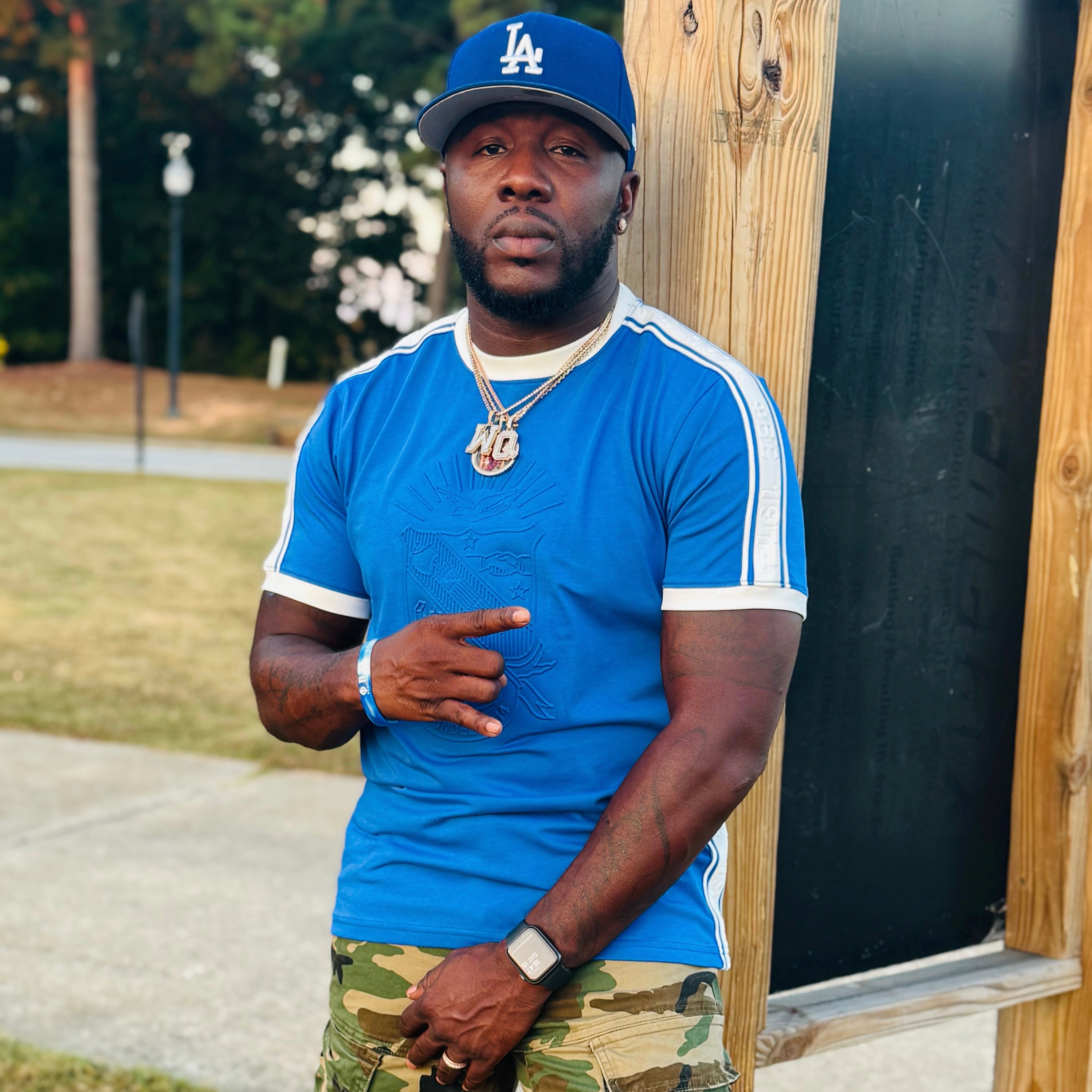 Sigma Blue Tapered Embossed Premium Crest Shirt