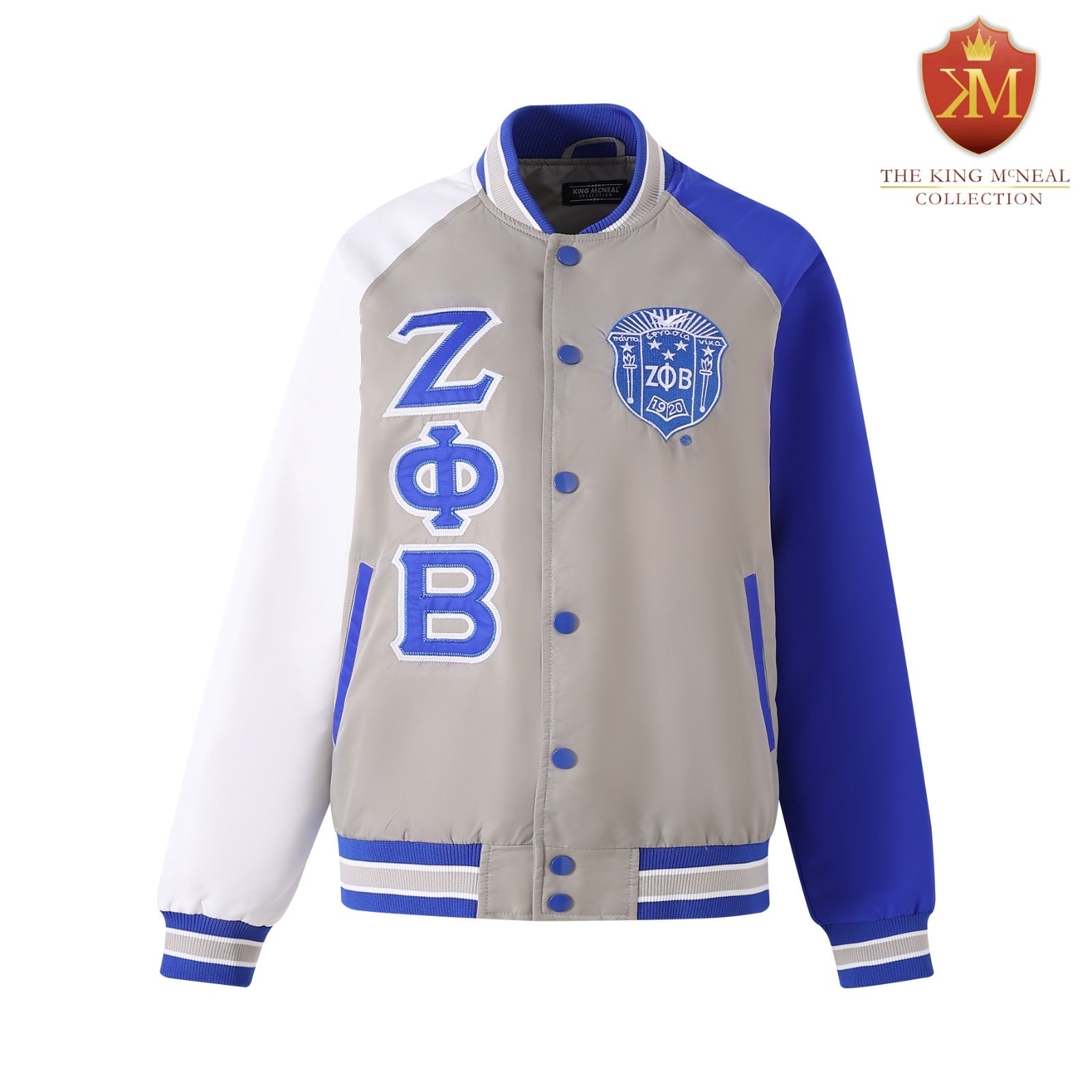 Grey Zeta Bomber Jacket Custom Lining