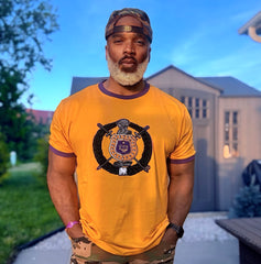 Omega Premium Gold Chenille Crest Ringer Shirt