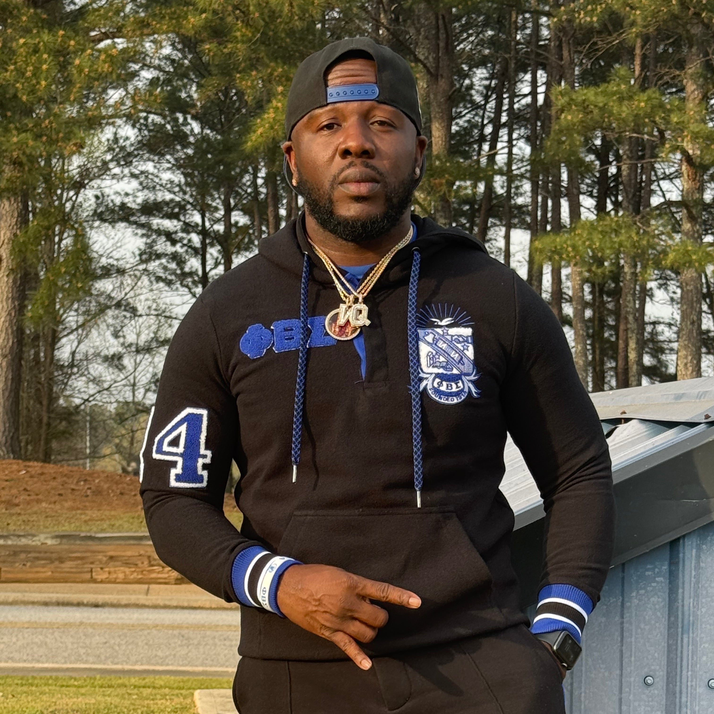 Sigma Black Qtr Button-Up Hoodie