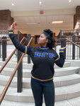 SGRho Black Chenille Pocket Crewneck
