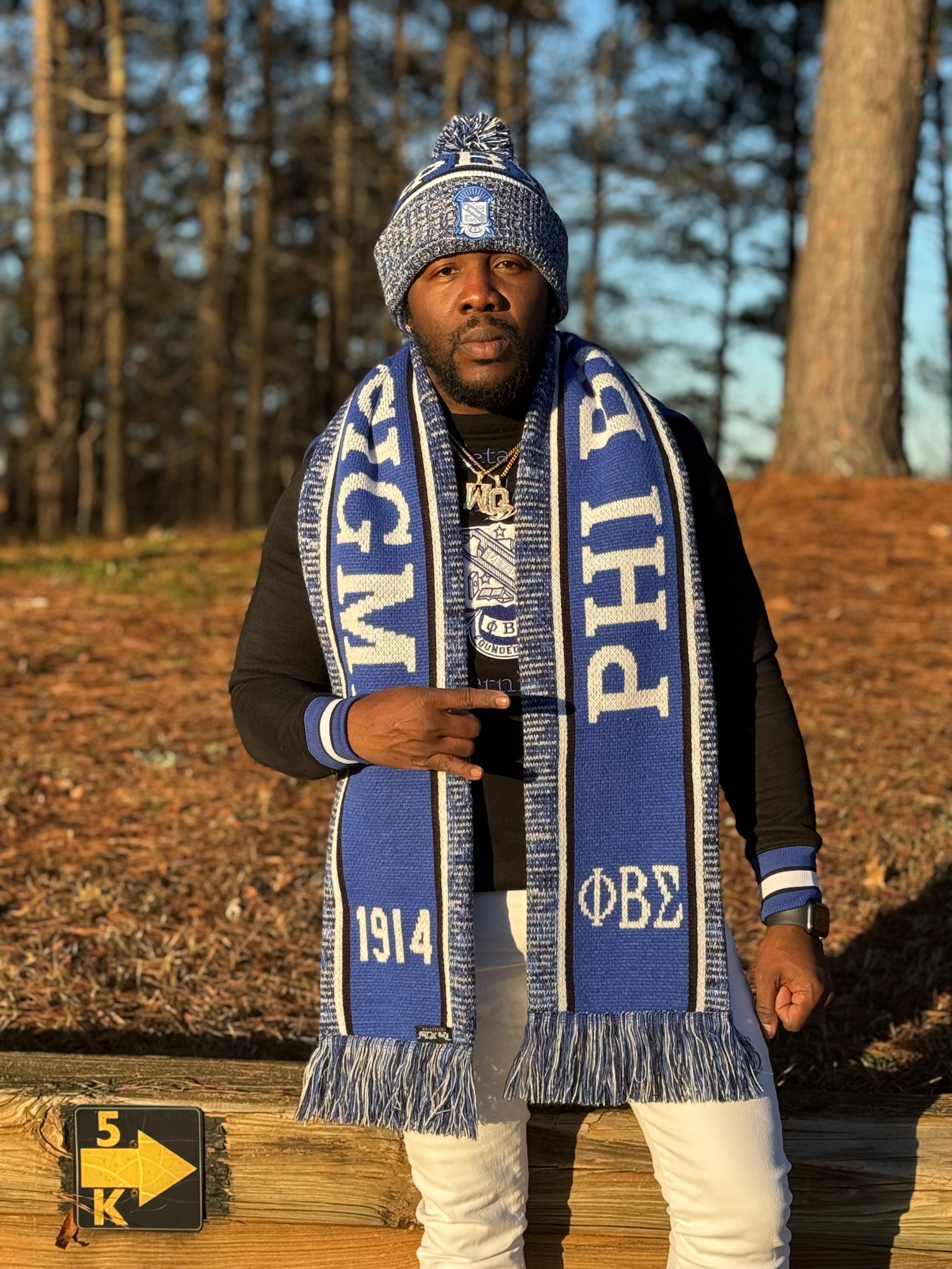 Phi Beta Sigma Blue Scarf & One Hat