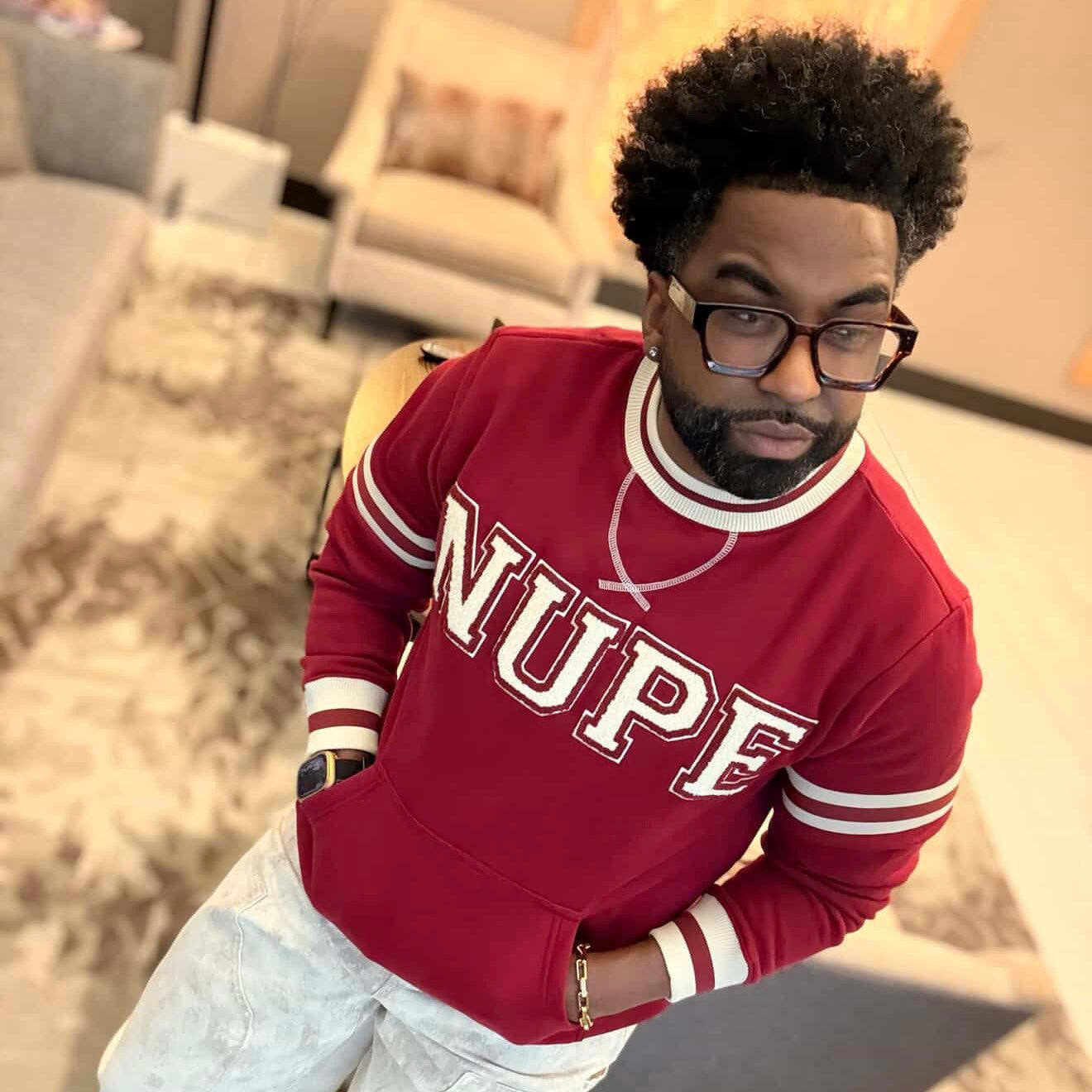 Kappa Nupe Krimson Chenille Crewneck