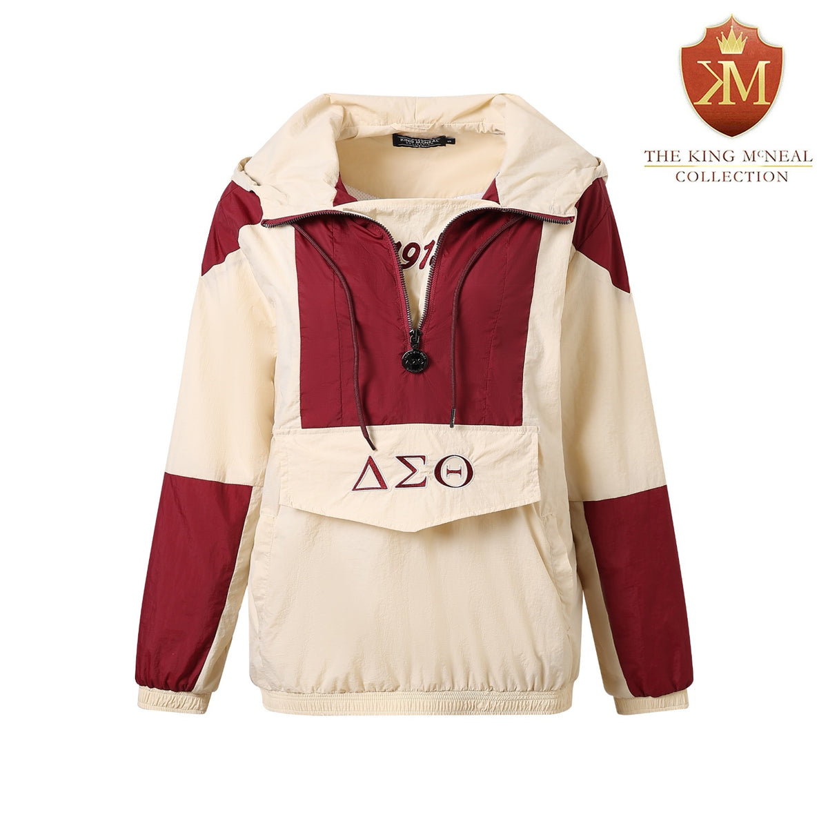 Delta Cream Half Zip Windbreaker Jacket
