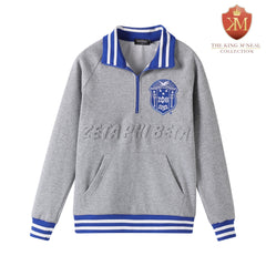 Zeta Grey Quarter Zip Sweatshirt Unisex