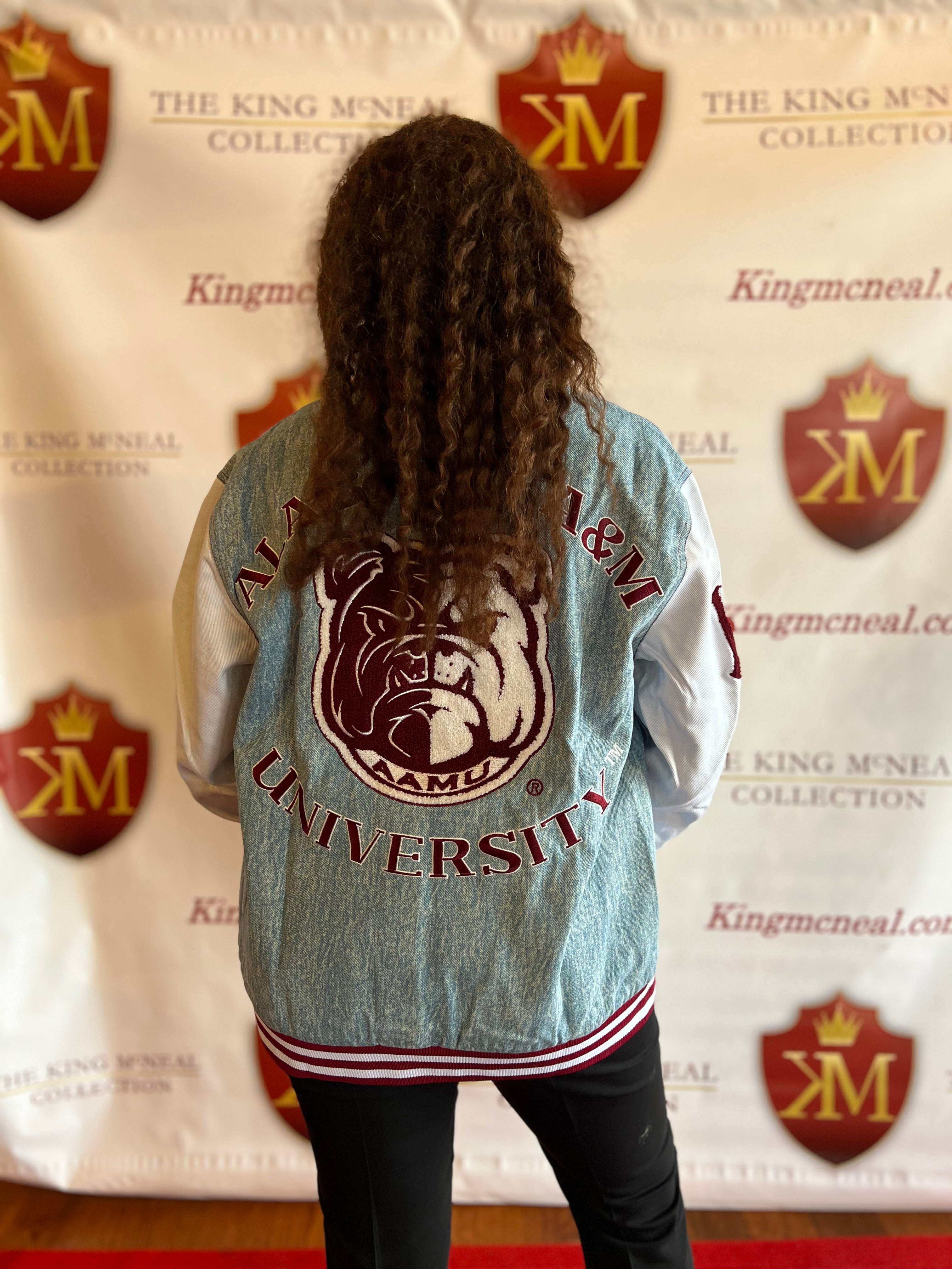 Alabama A&M Denim Bomber Jacket