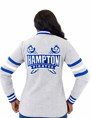 Hampton University Heather Grey Fleece Cardigan