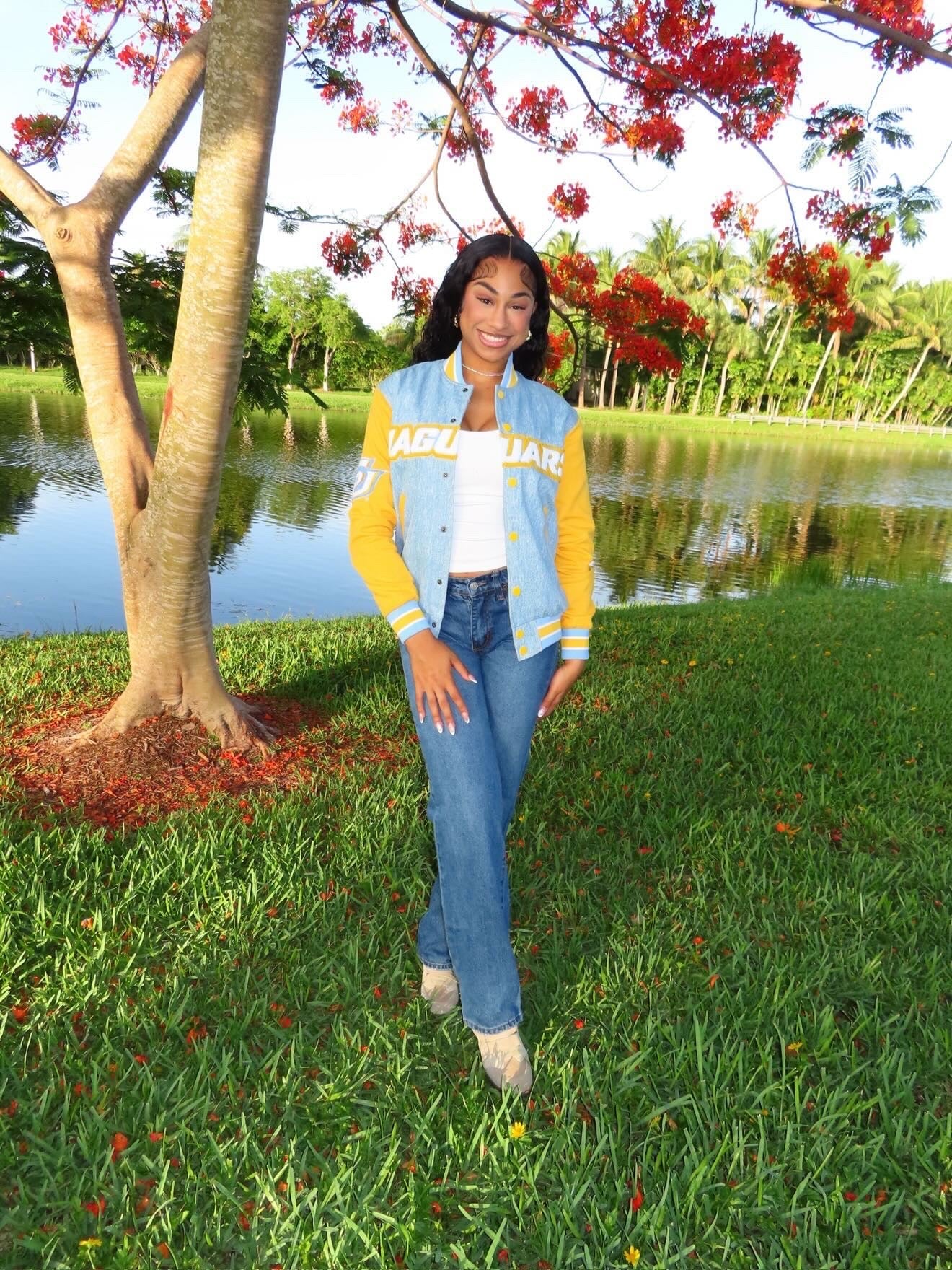 Southern University Denim Bomber Jacket
