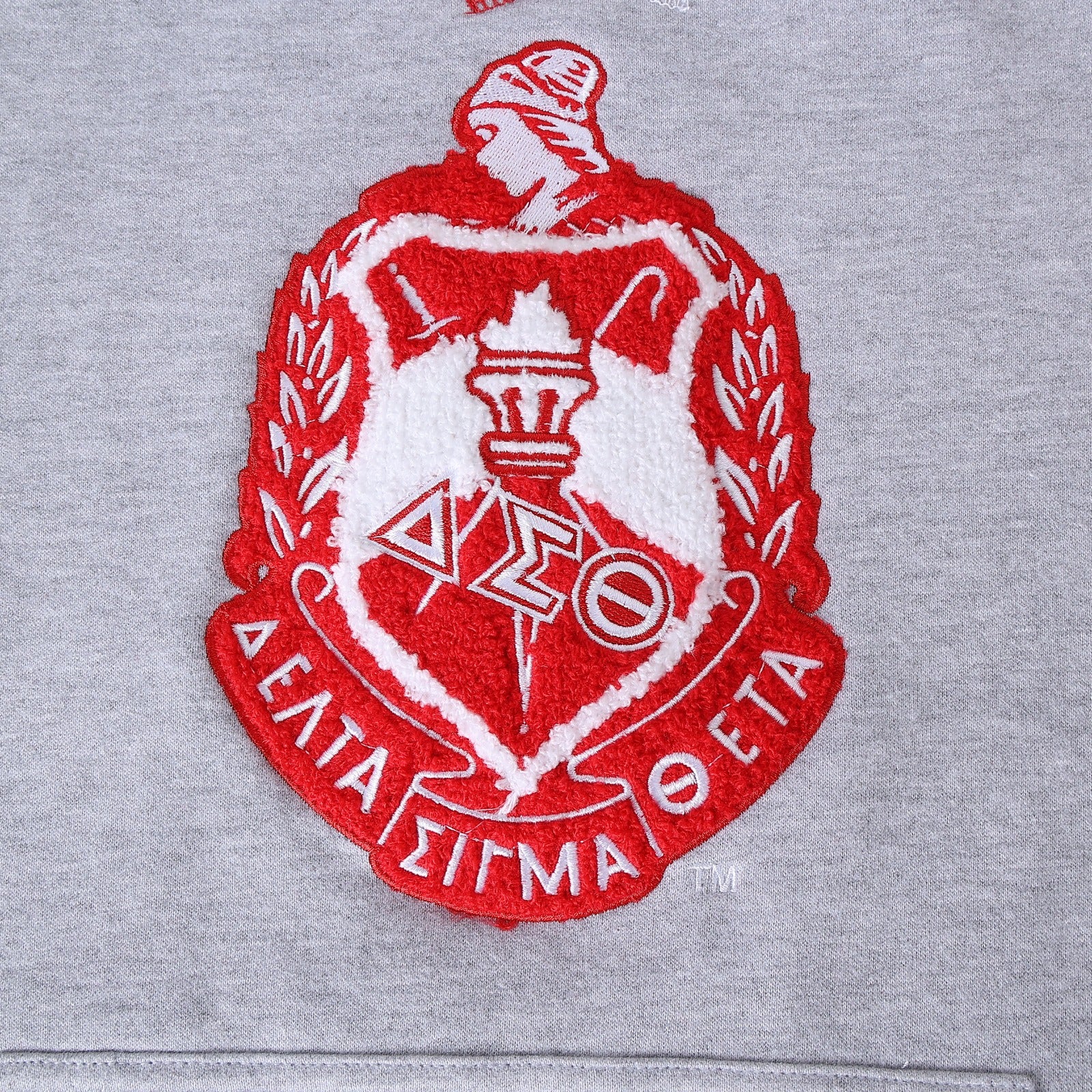 Delta Grey Crest Chenille Crewneck