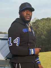 Sigma Black Qtr Button-Up Hoodie