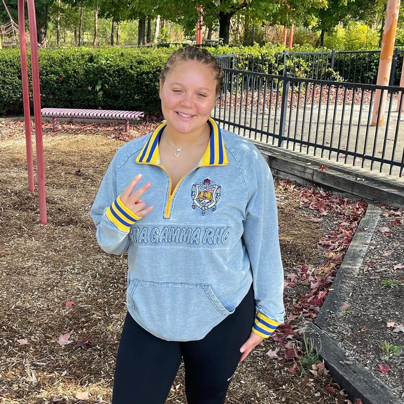 SGRho Denim Quarter Zip Sweatshirt Unisex