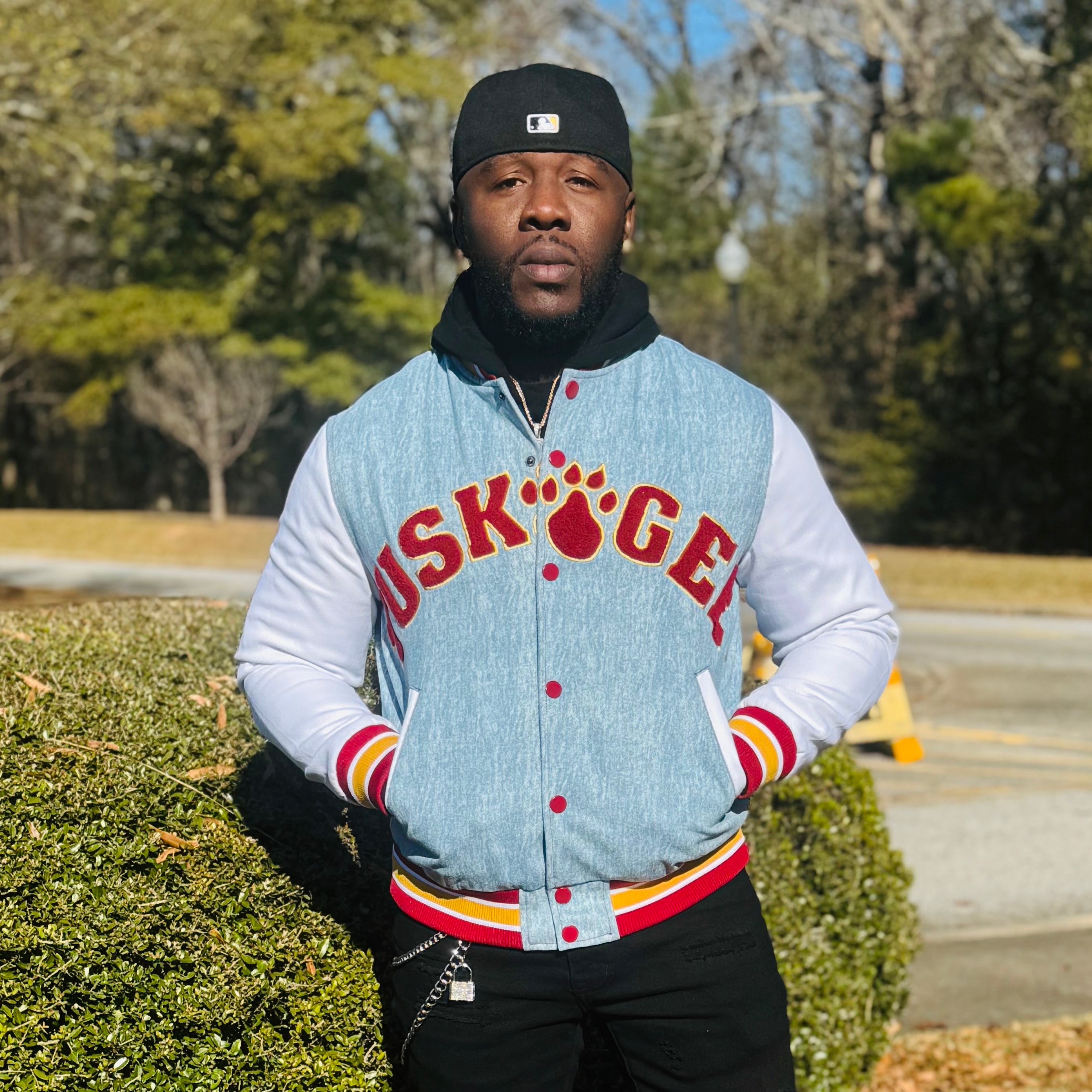 Tuskegee University Denim Bomber Jacket