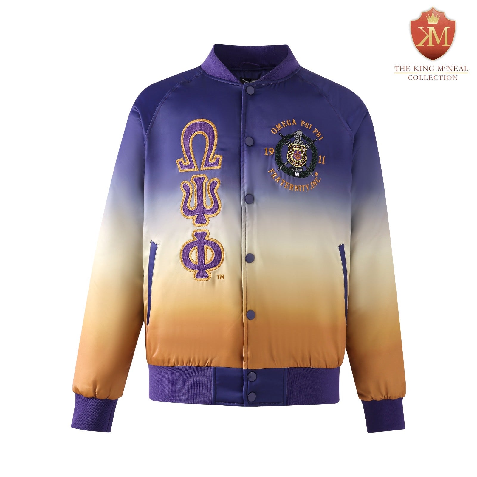 Omega Psi Phi Faded Bomber Jacket