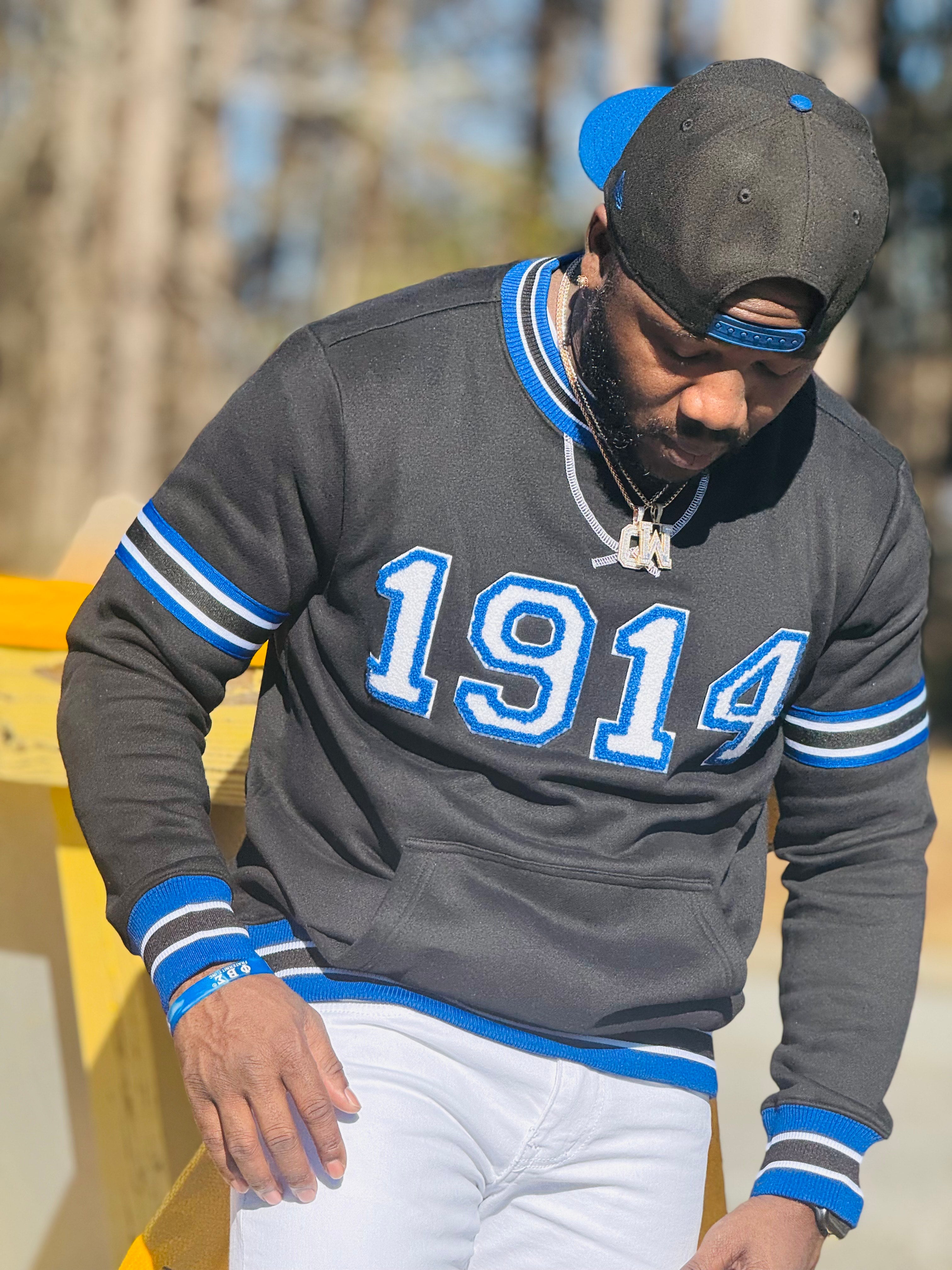 Phi Beta Sigma 1914 Black Chenille Crewneck Sweatshirt