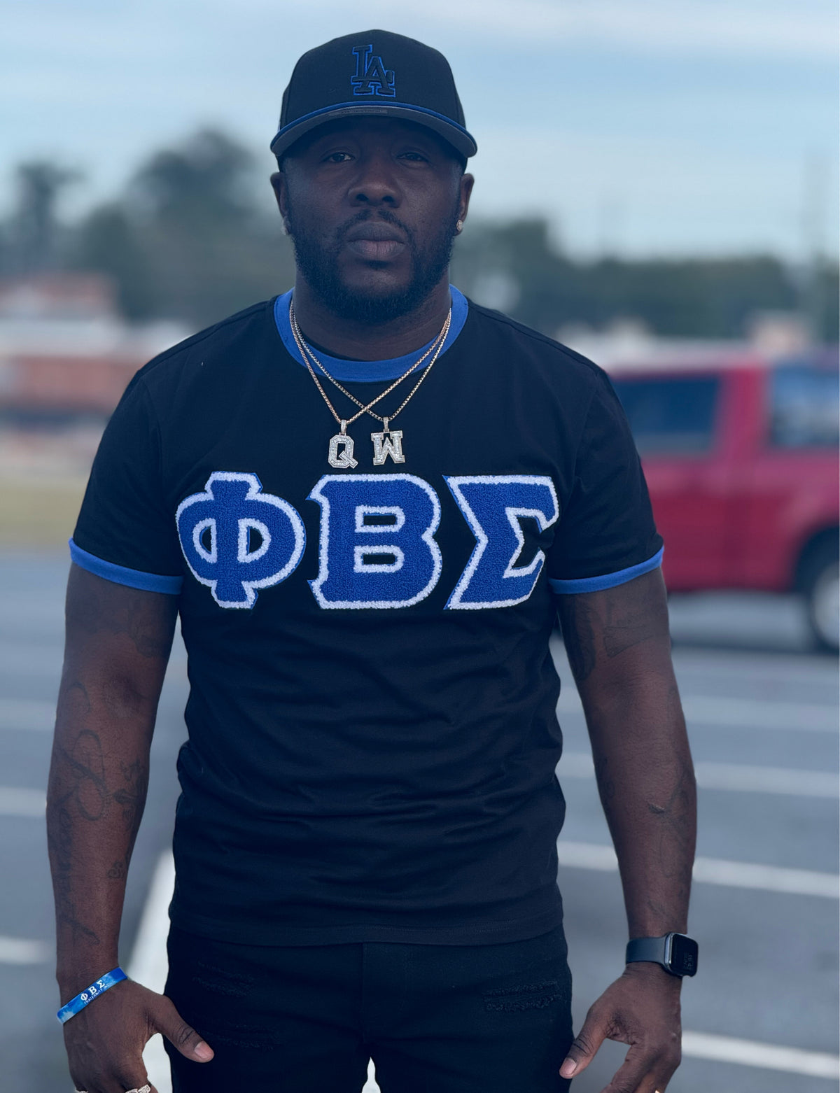 Premium Sigma Chenille Black Ringer Shirt