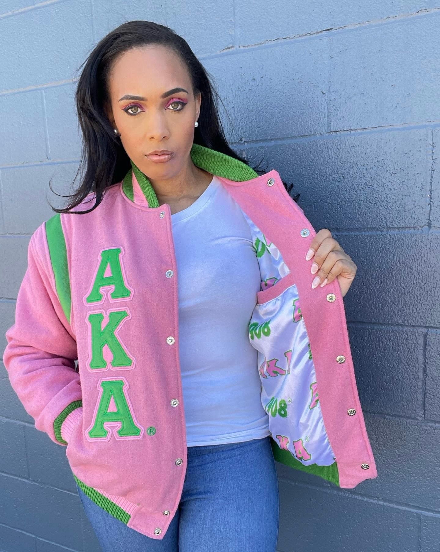 AKA Wool and Leather Letterman Jacket