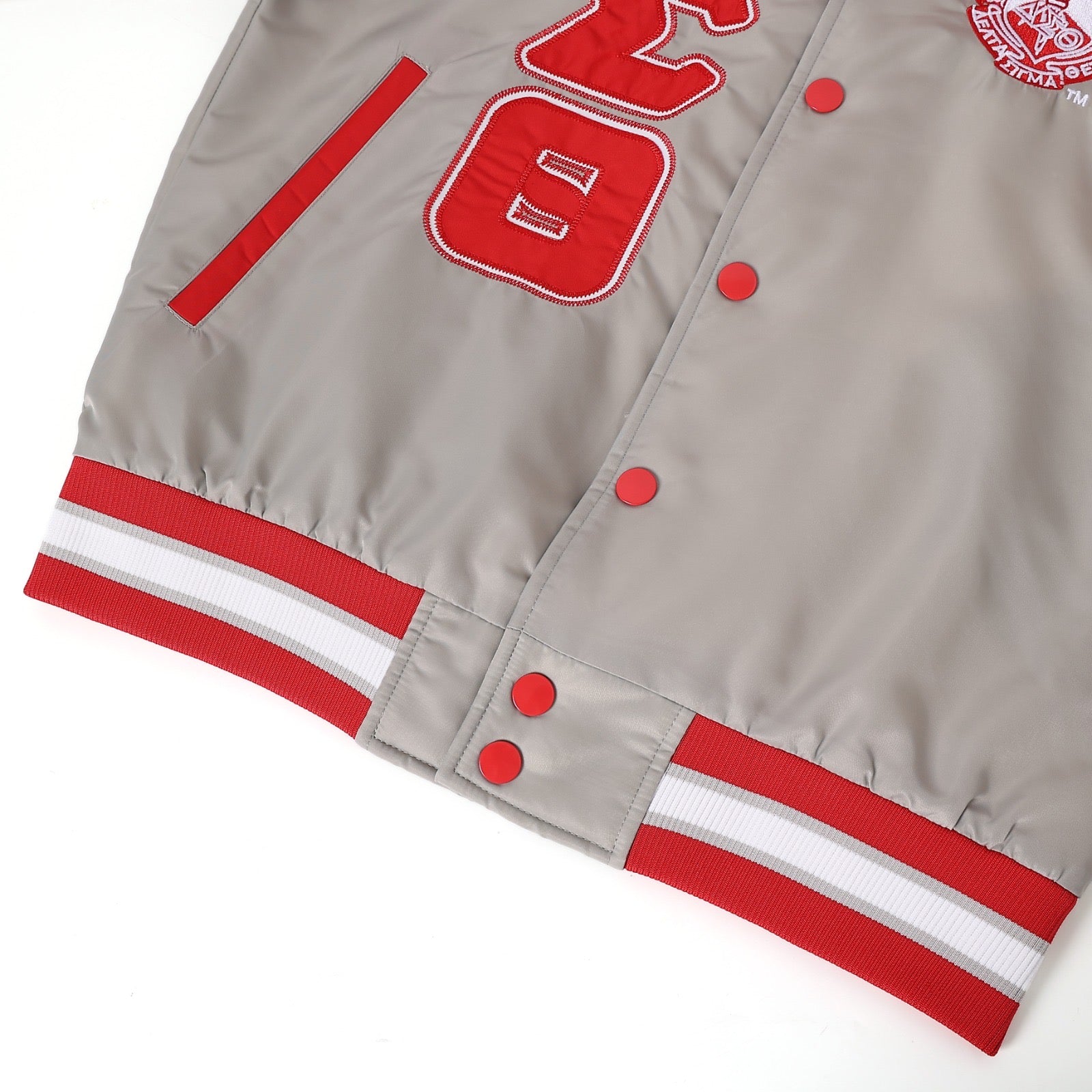 Grey Delta Bomber Jacket Custom Lining