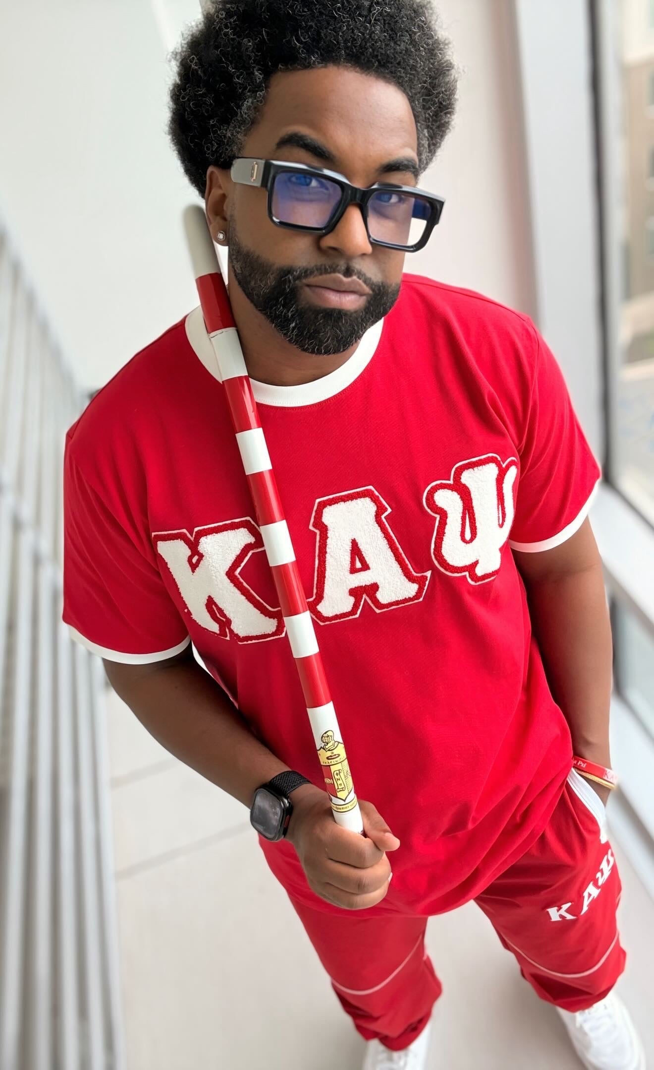 Kappa Red Chenille Letter Ringer Premium Shirt