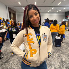 SGRho Neutral Fleece Varsity Jacket
