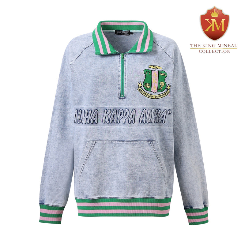 AKA Denim Quarter Zip Sweatshirt Unisex