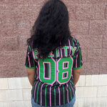 AKA Black Pinstripe Baseball Jersey