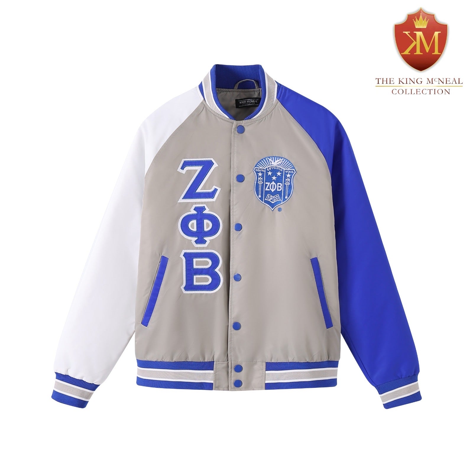 Grey Zeta Bomber Jacket Custom Lining