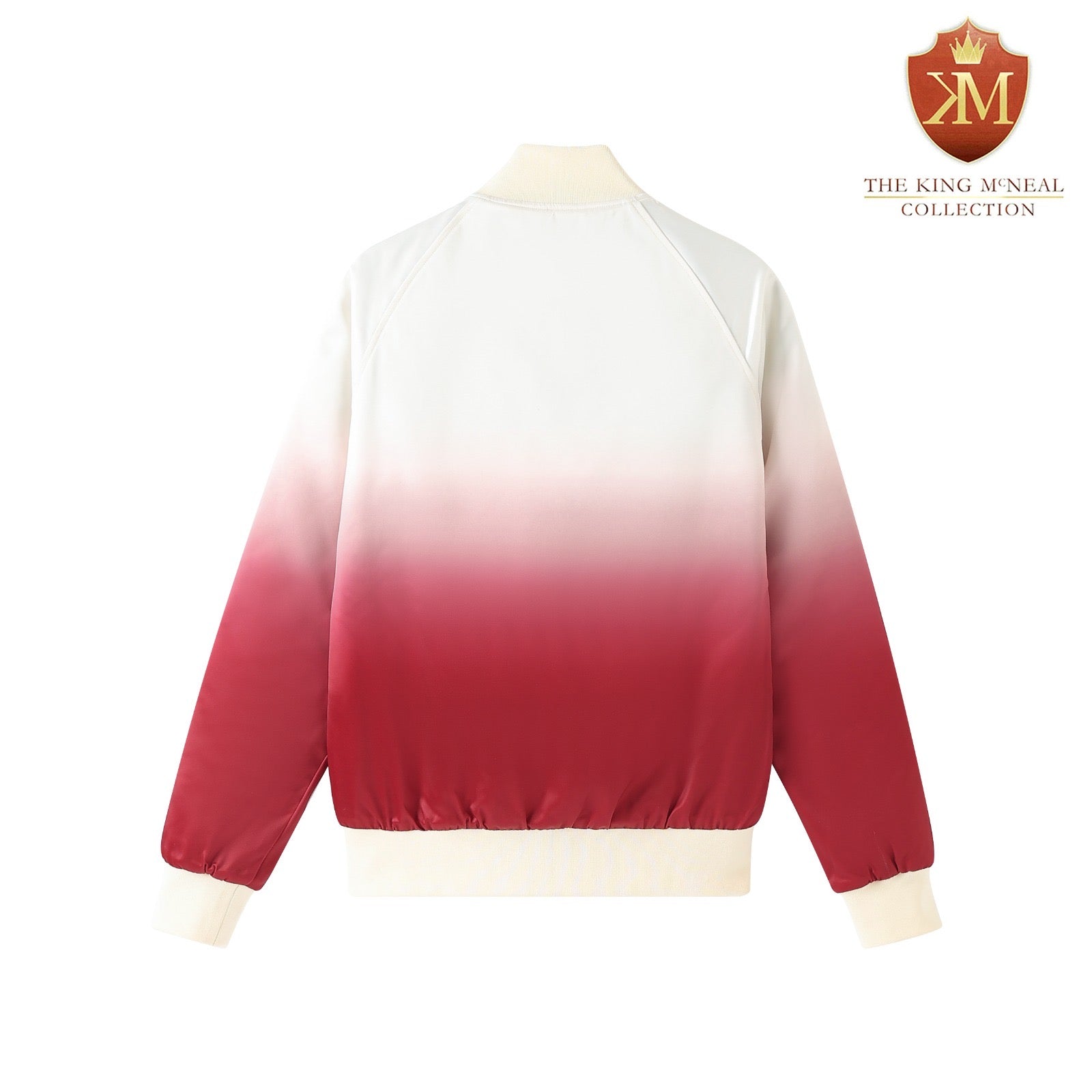 Delta Cream Ombre Bomber Jacket Custom Ribbon And Lining