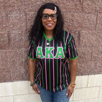 AKA Black Pinstripe Baseball Jersey