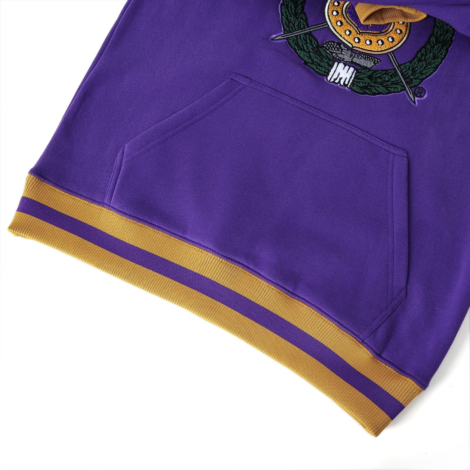 Omega Purple Stripe Crest Chenille Crewneck