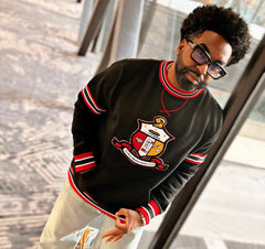Kappa Black Crest Chenille Crewneck