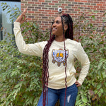 SGRho Crest Nuetral Chenille Pocket Crewneck