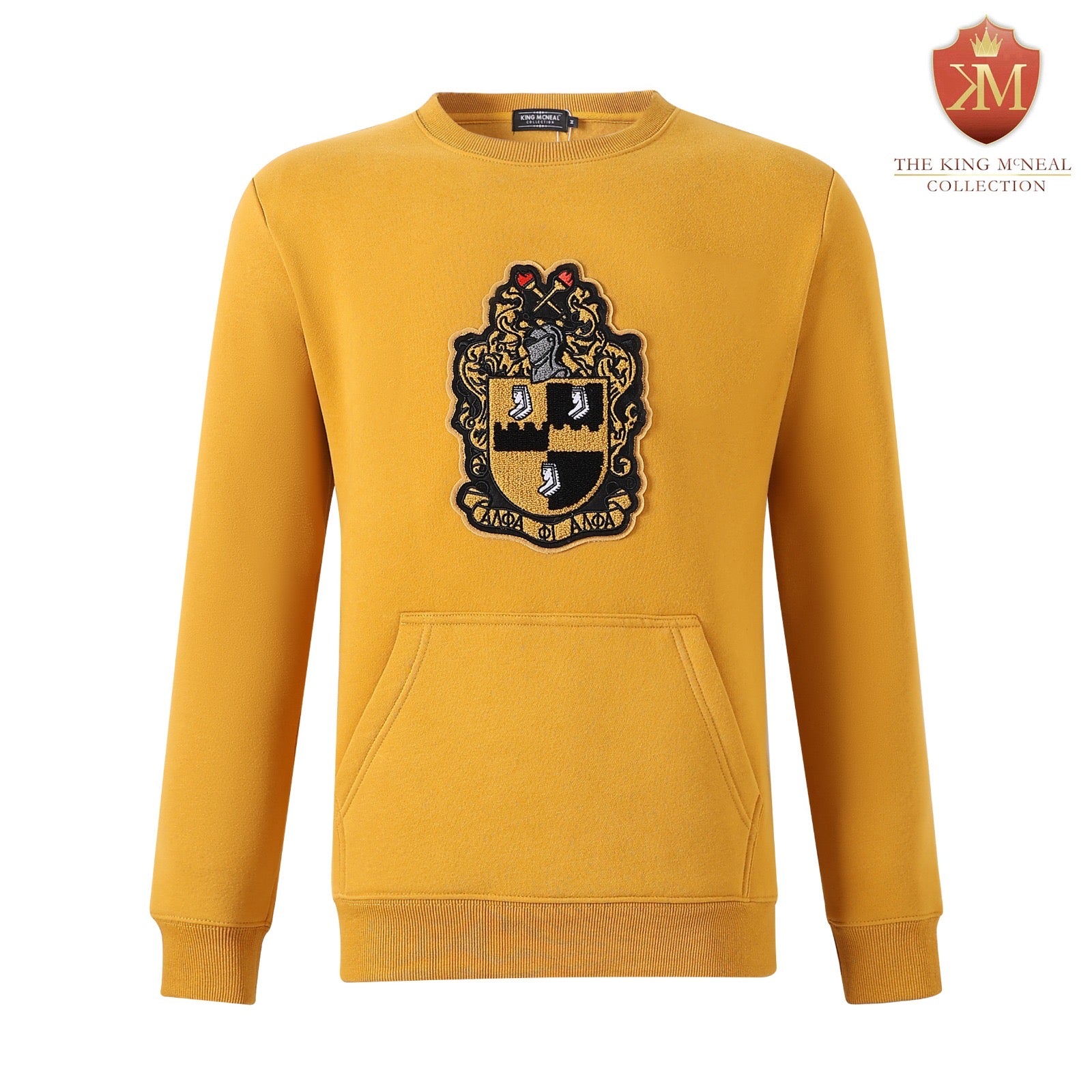Alpha Gold Crest Chenille Crewneck