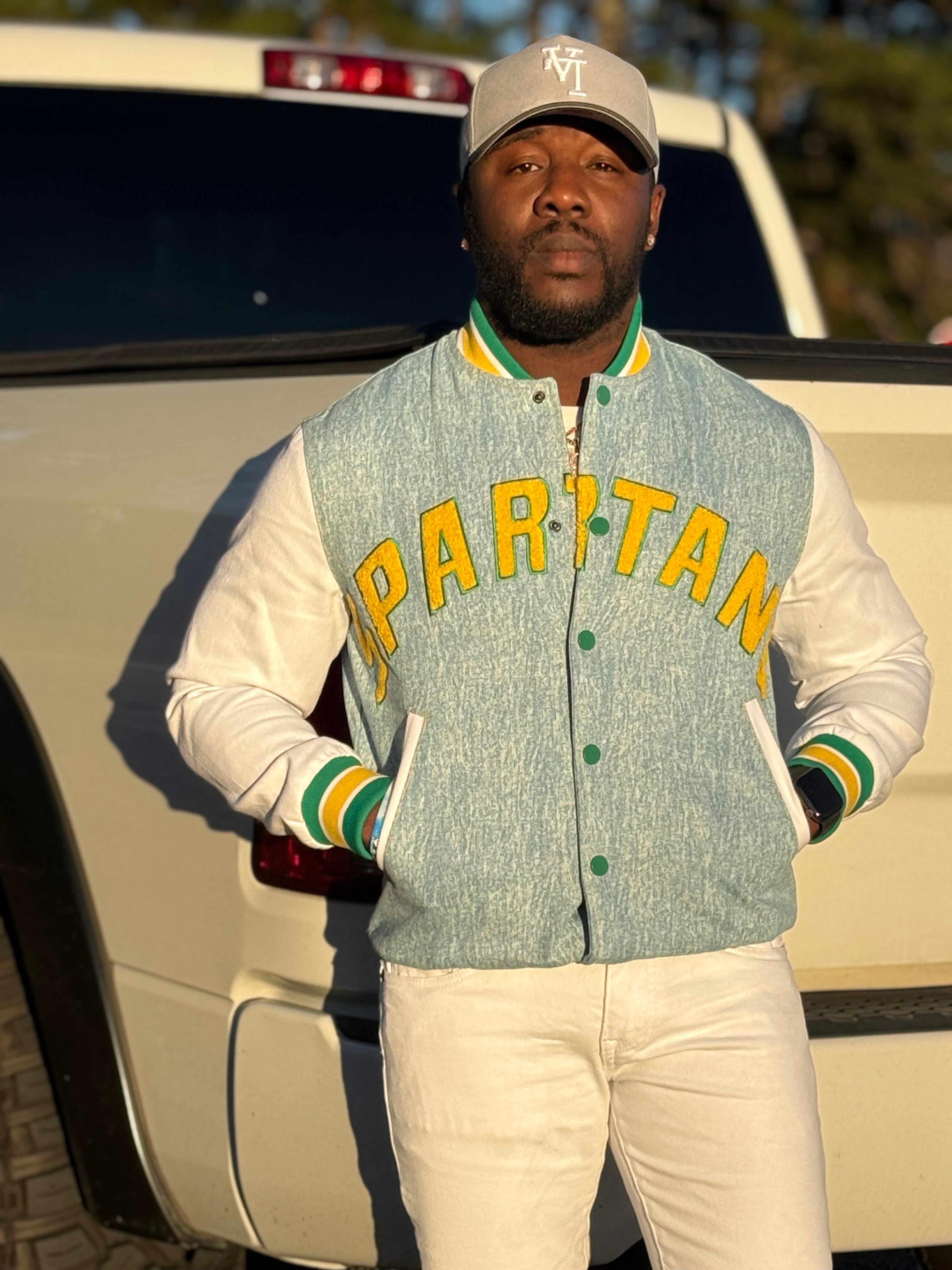 Norfolk State Denim Bomber Jacket