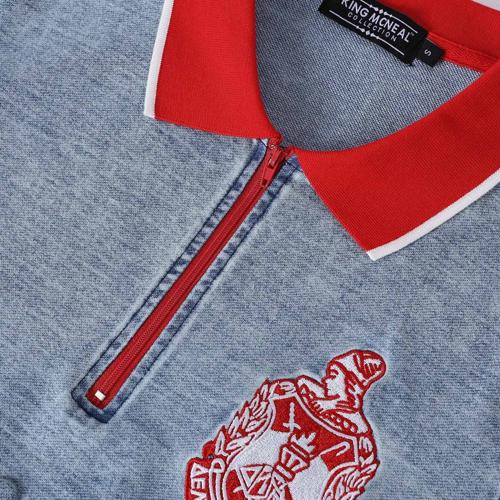 Delta Denim Embossed Polo Shirt