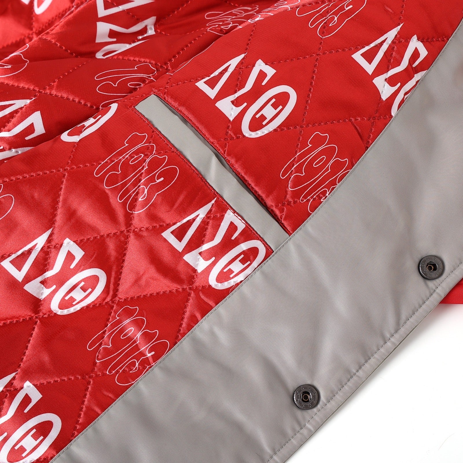 Grey Delta Bomber Jacket Custom Lining
