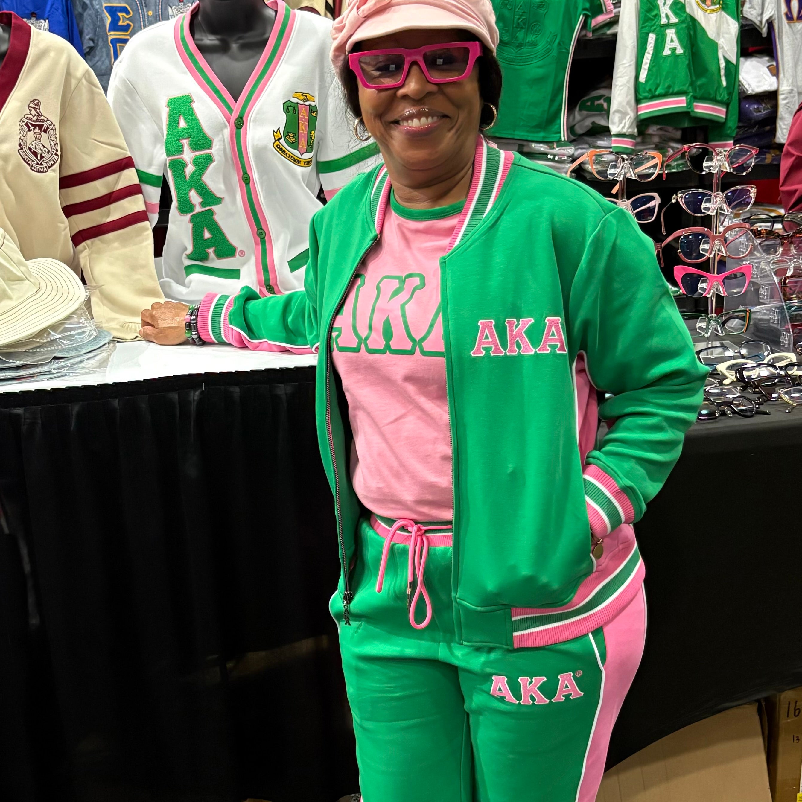 AKA Green Air Tech Fleece Warm Up Jacket