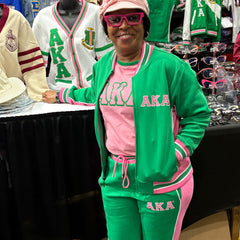 AKA Green Air Tech Fleece Warm Up Jacket