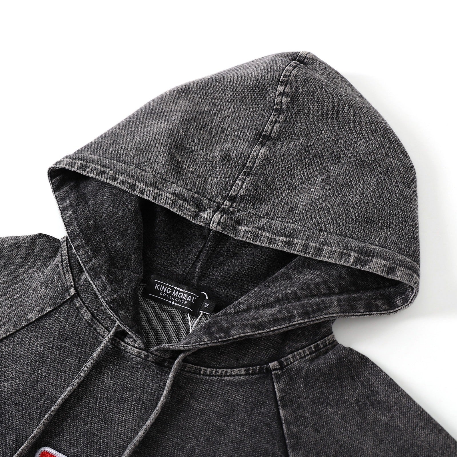 Delta Black Denim Hoodie Dress With Pockets