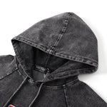 Delta Black Denim Hoodie Dress With Pockets
