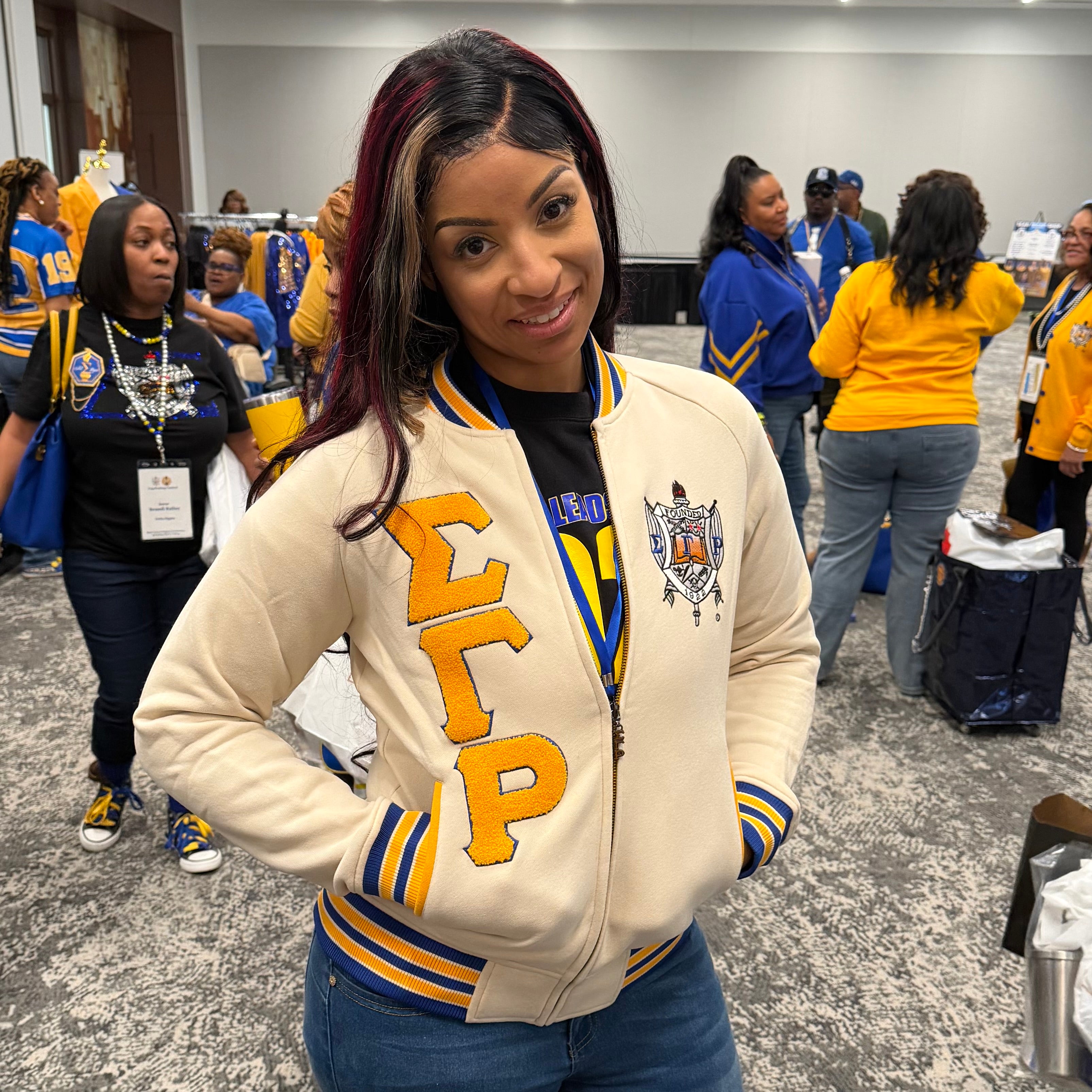 SGRho Neutral Fleece Varsity Jacket