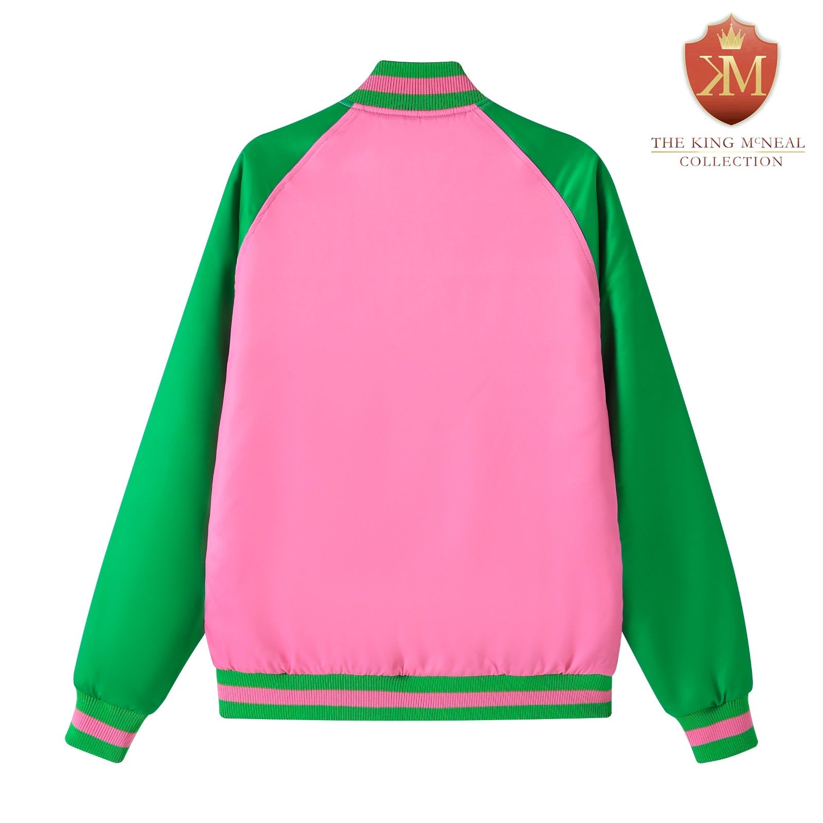 AKA Pink Satin Bomber Jacket