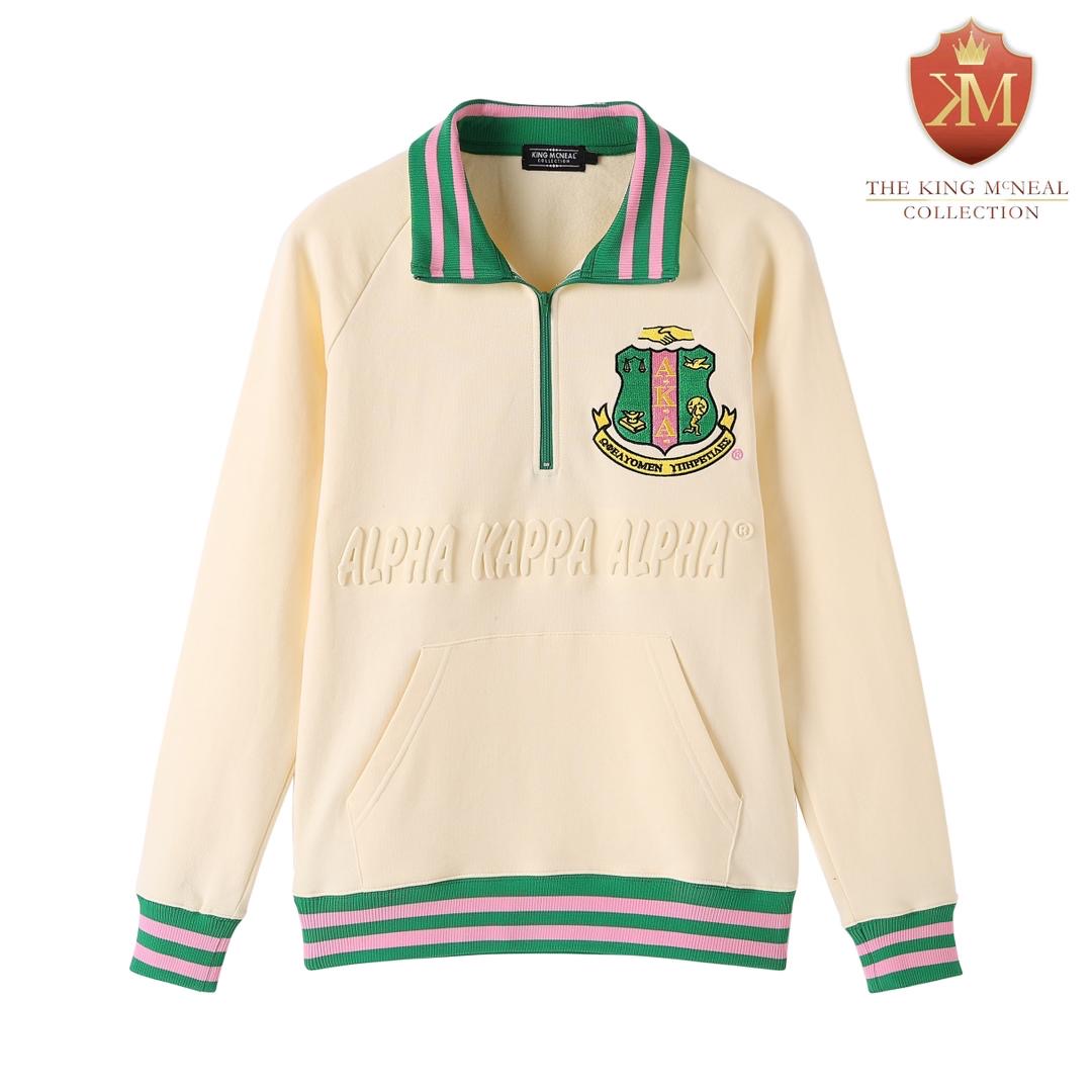 AKA Cream Quarter Zip Sweatshirt Unisex