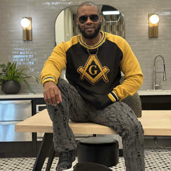 Mason Black/Gold Crest Chenille Crewneck