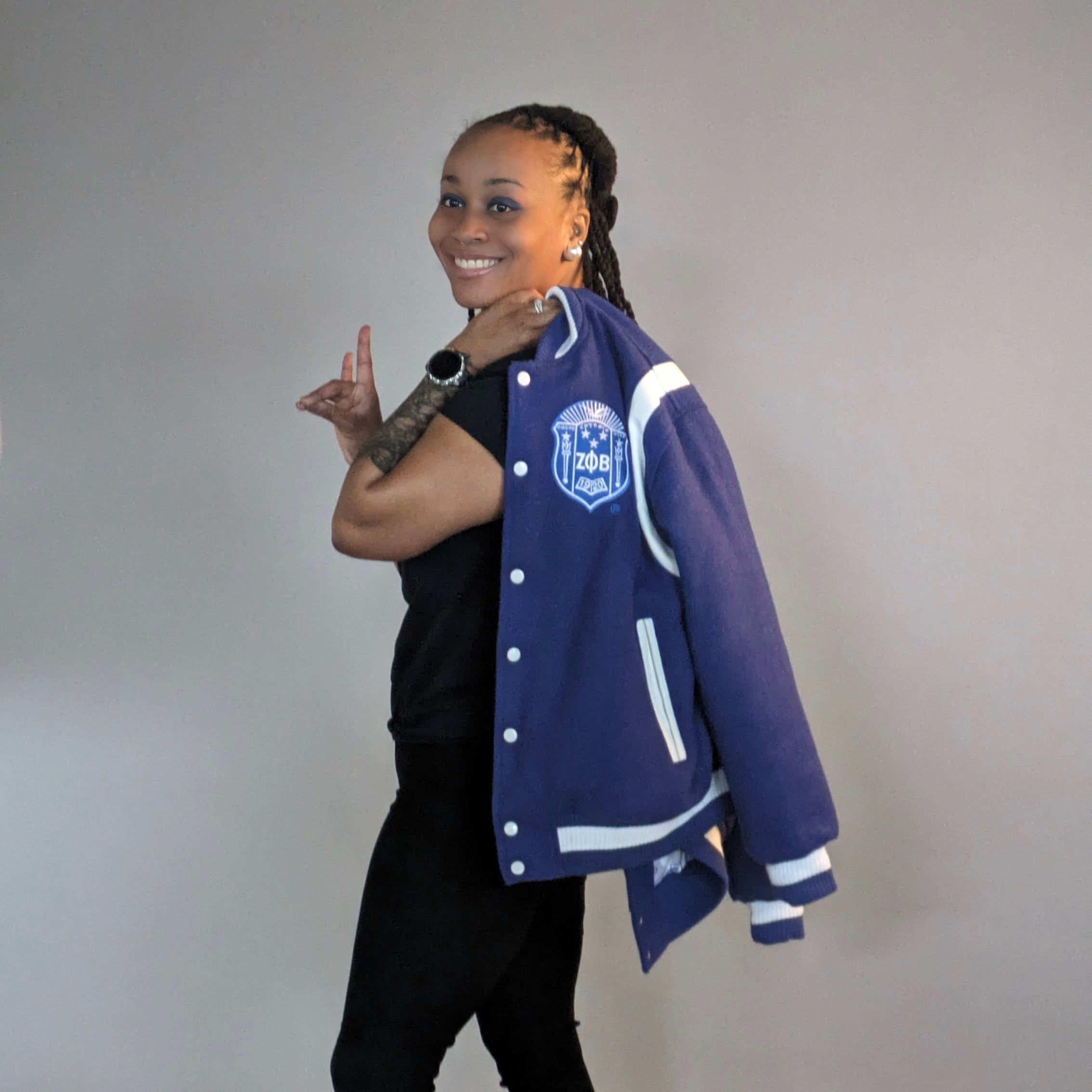 Zeta Wool and Leather Letterman Jacket