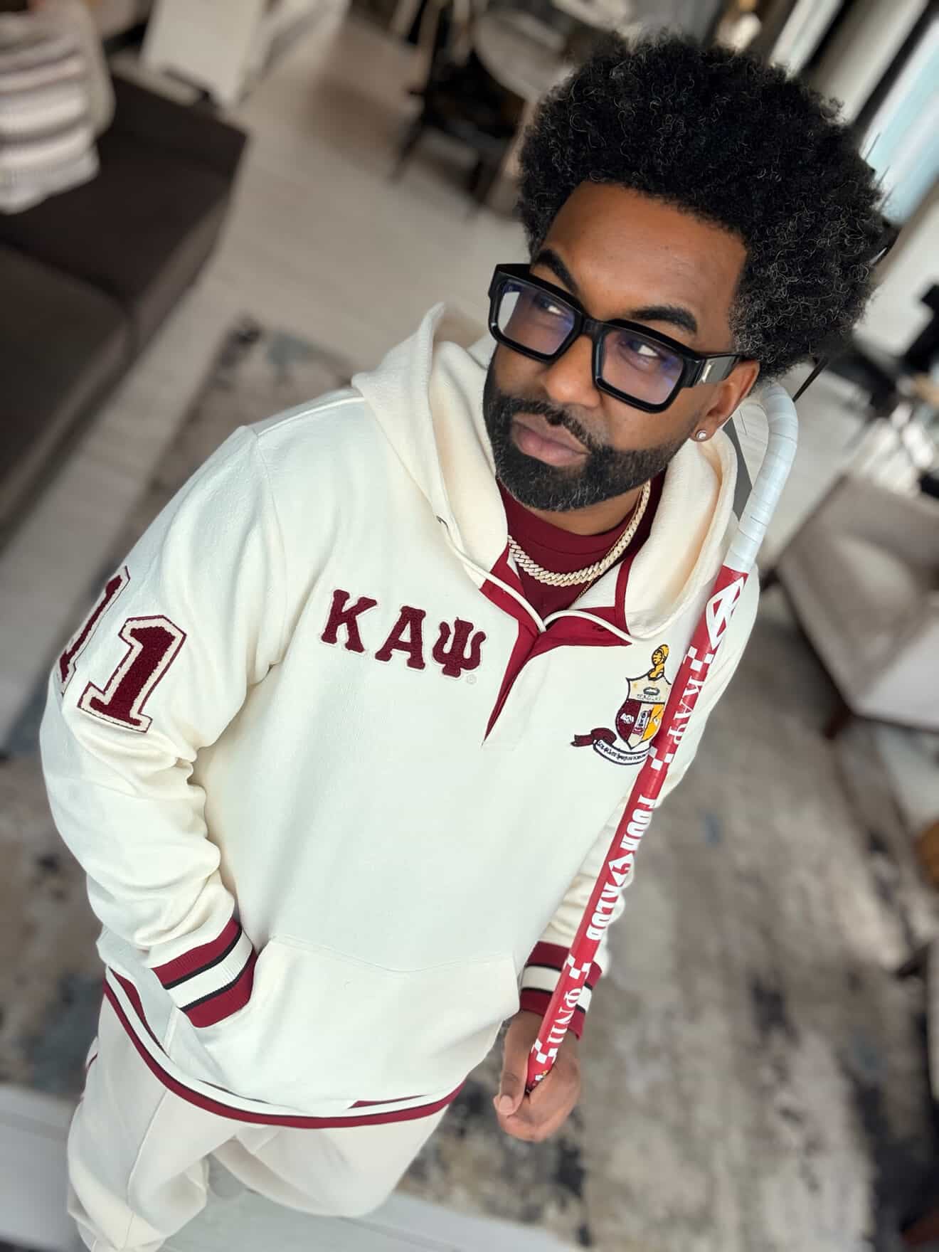 Kappa Alpha Psi Neutral Qtr Button-Up Hoodie