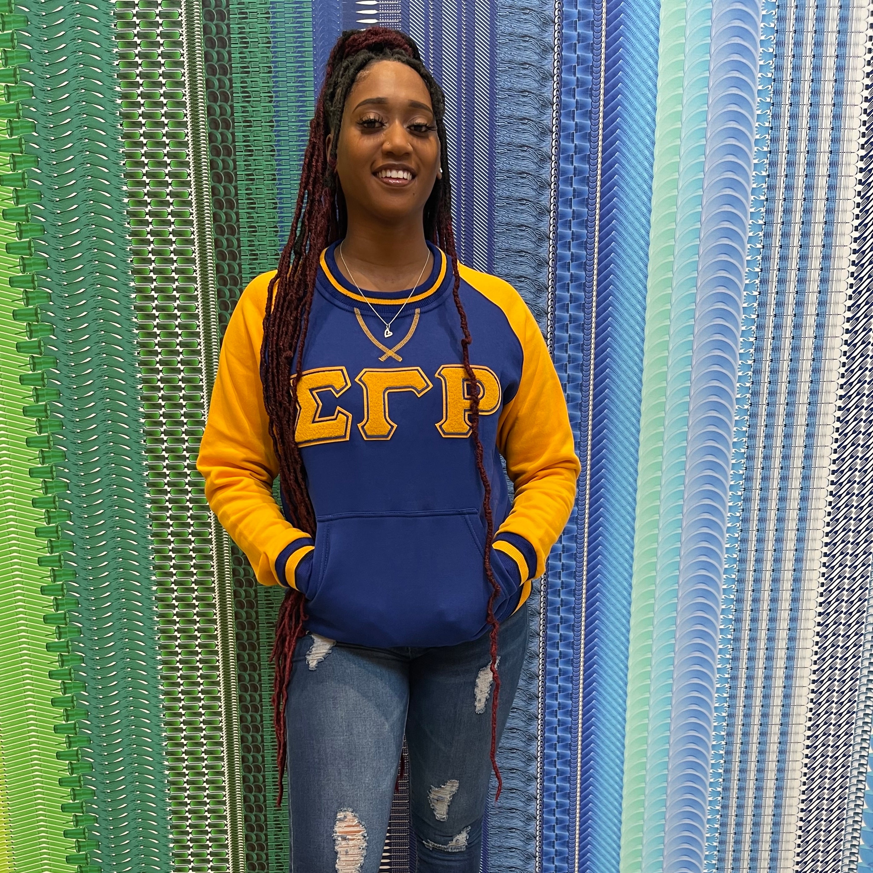 SGRho Chenille Pocket Crewneck