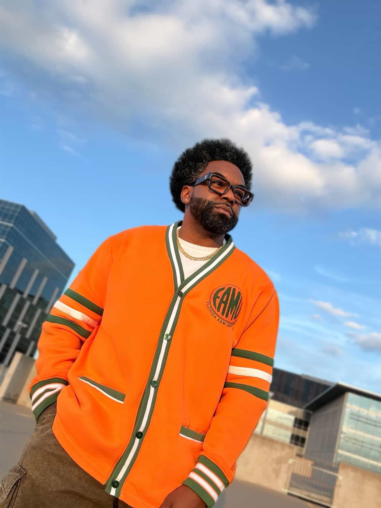 FAMU Orange Fleece Cardigan