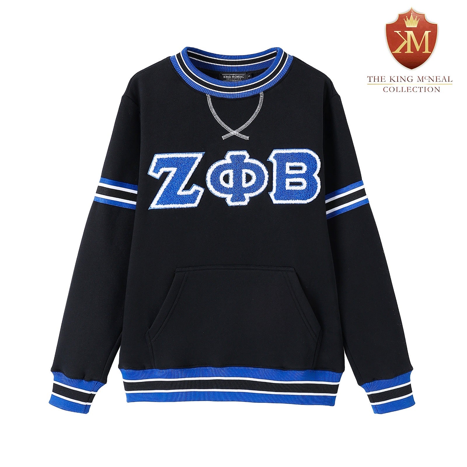 Zeta Phi Beta Black Chenille Crewneck
