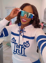 Hampton University White Hockey Hoodie